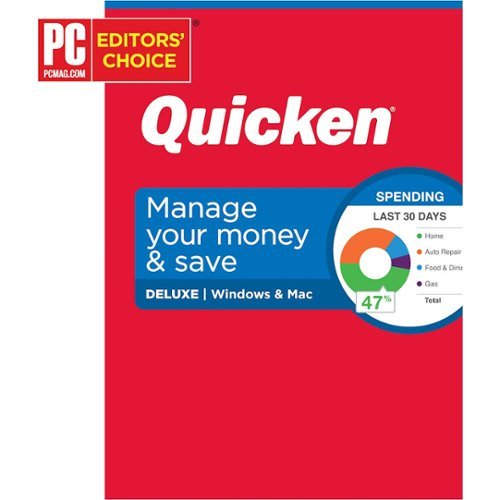 Quicken - Deluxe Personal Finance (1-Year Subscription) - Mac OS, Windows $35.93