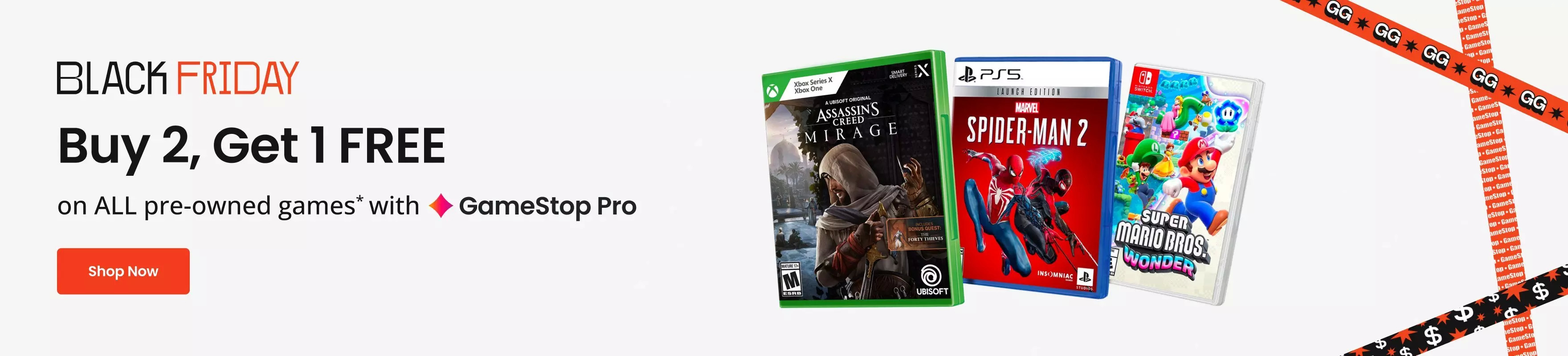 Buy 2 get 1 free on used games at GameStop
