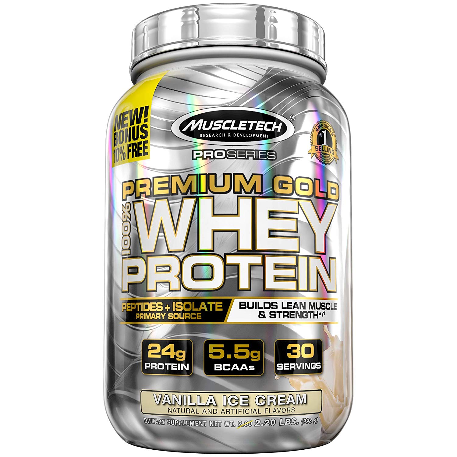 35 2oz Muscletech Premium Gold 100 Whey Protein Powder Vanilla