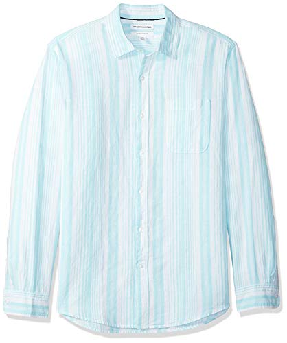 Men S Amazon Essentials Regular Fit Long Sleeve Linen Cotton Shirt