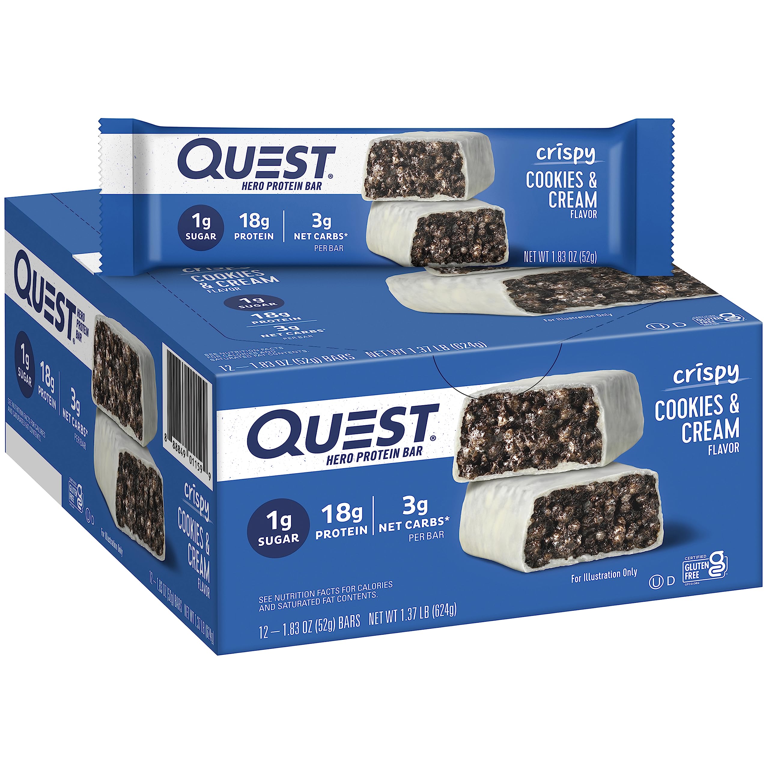 2 boxes of Quest Nutrition Crispy Cookies & Cream Hero Protein Bar (12 count each) with $5 promotional credit $33.98