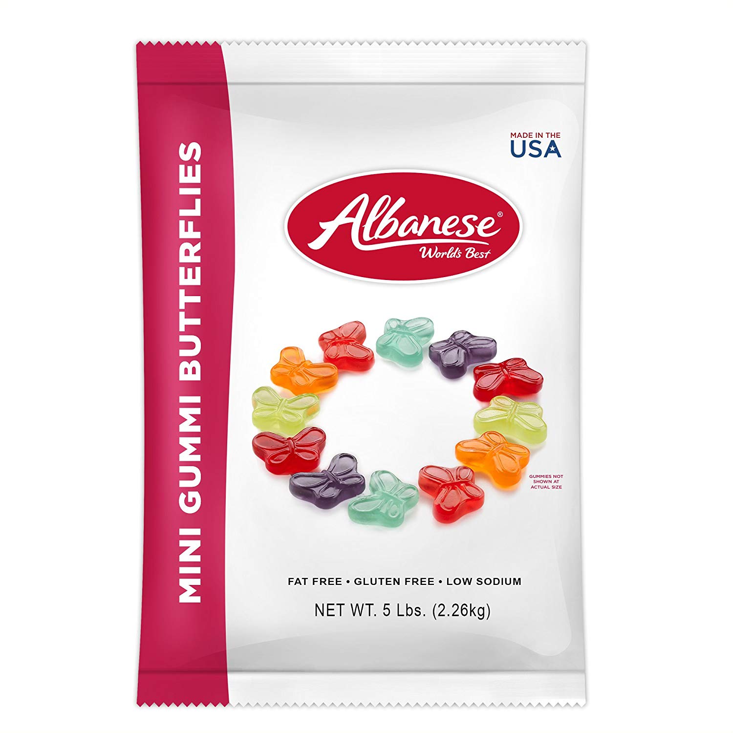 Albanese Candy Mini Gummi Butterflies 5lbs Gummi Candy Assorted Flavors - $8.90 FS with Prime $7.57 @15% S&S