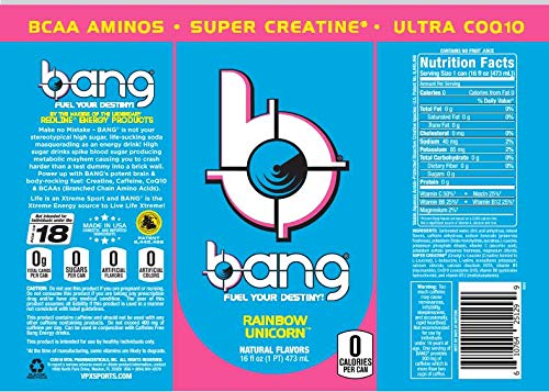 Vpx Bang Rainbow Unicorn 16 Ounce Cans 12 Pack 12 31