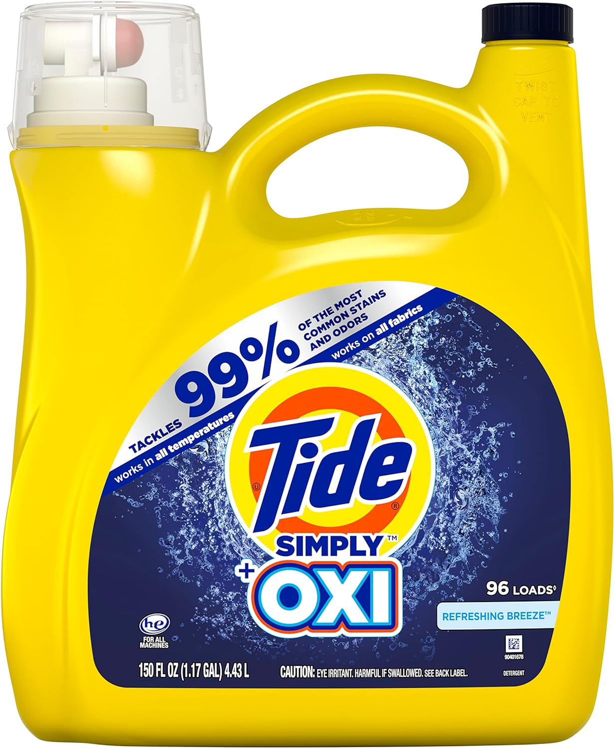 Tide Simply + Oxi Liquid Laundry Detergent, 96 loads - Save $10 when you buy 3