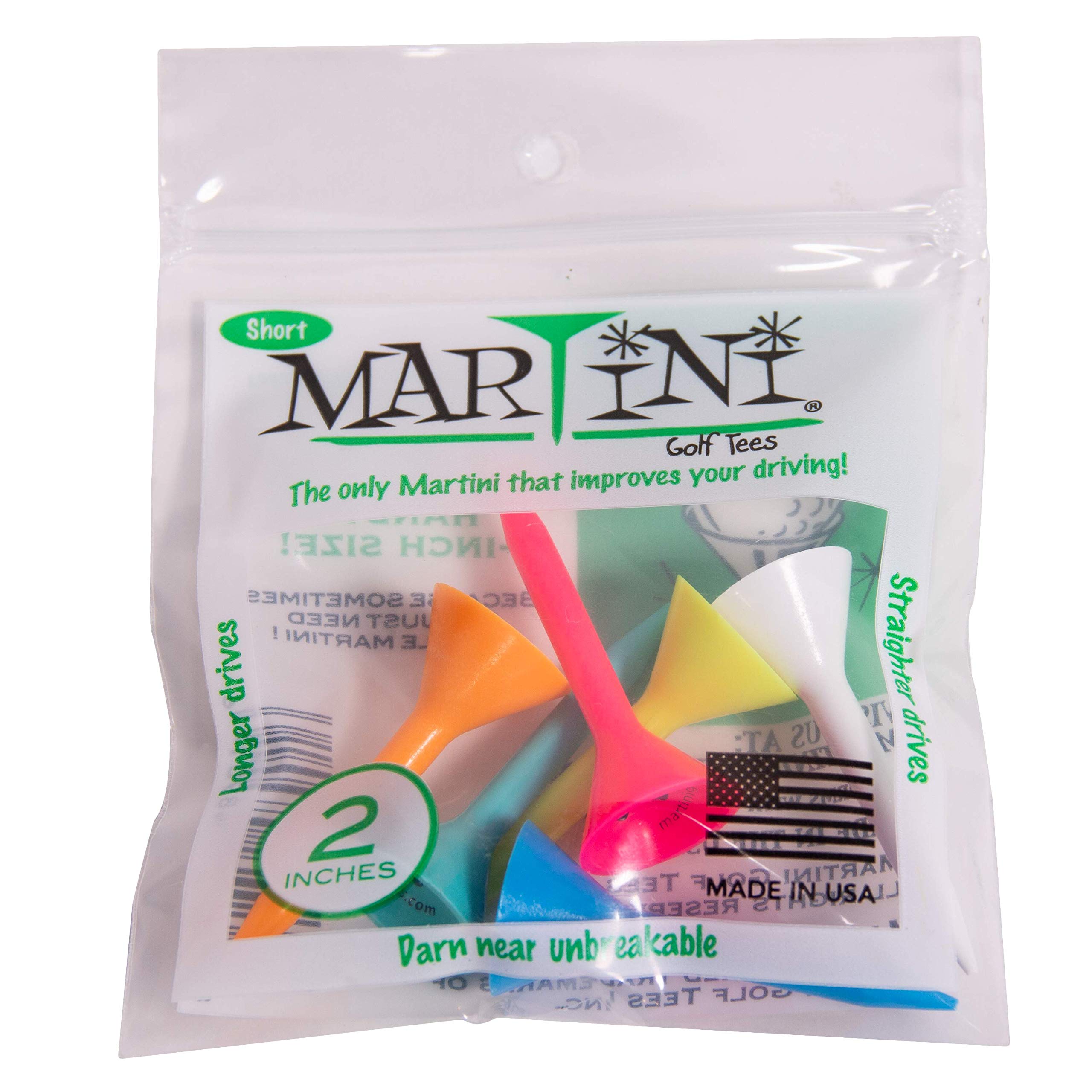 Martini Golf Tees 2" Durable Plastic Tees (5 Pack), Assorted Colors $4.99 Amazon