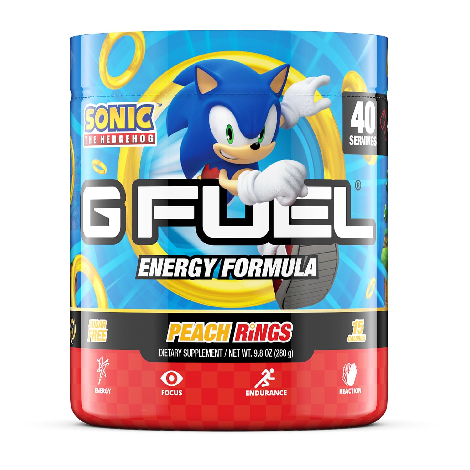 G fuel Sonic Energy Powder, Sugar Free, Clean Caffeine Focus Supplement