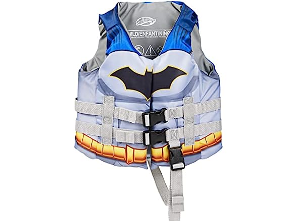 SwimWays DC Swim Trainer Life Jacket, US Coast Guard Approved Life Vest Kids Swim Vest, Pool Floats & Life Jackets for Kids 33-55 lbs, Batman $12.99 Woot