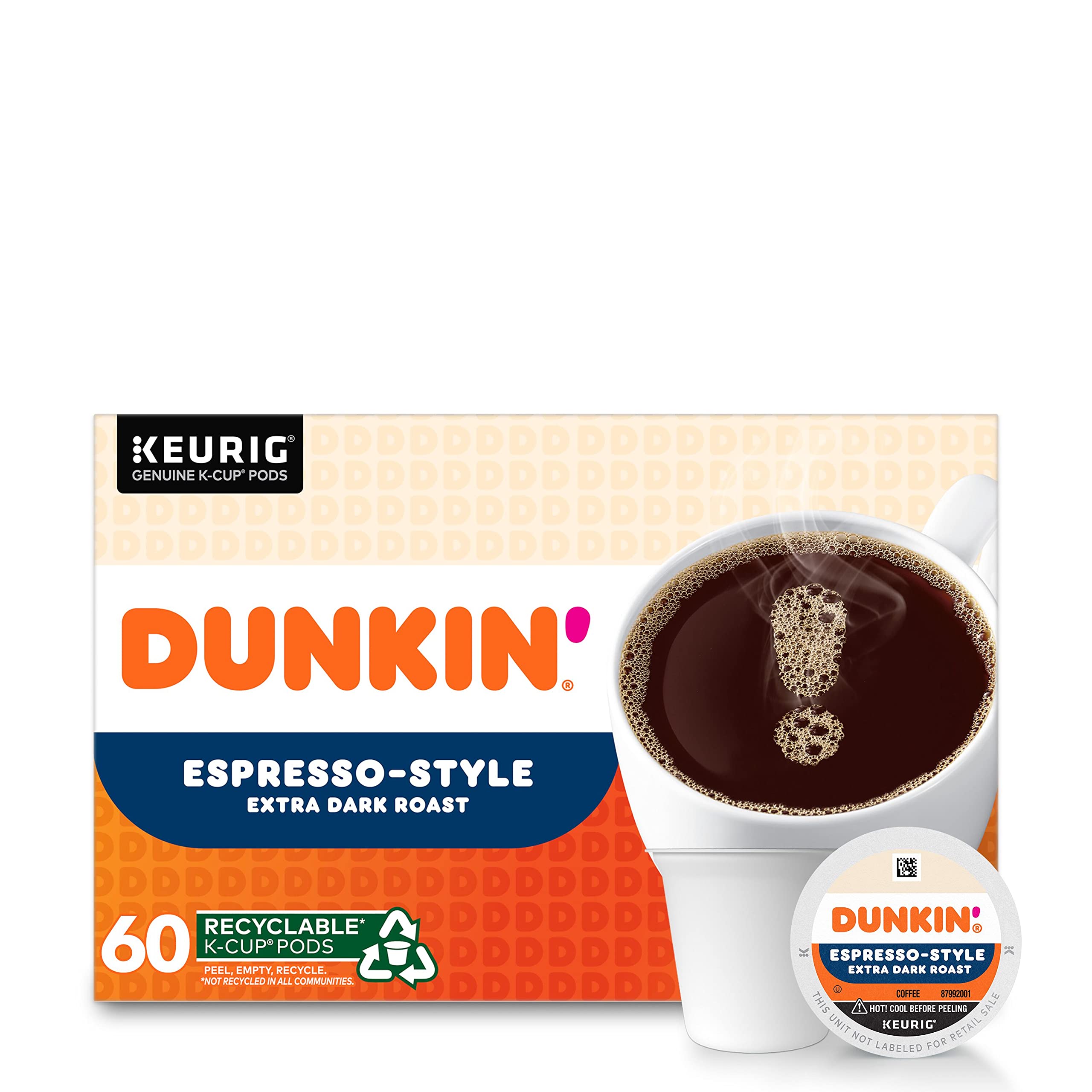 Dunkin' Espresso Style Extra Dark Roast Coffee, 60 Keurig K-Cup Pods $25.89  w/ S&S Amazon