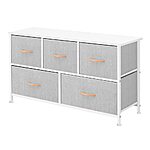 AZL1 Life Concept Extra Wide Dresser Storage Tower with Sturdy Steel Frame,5 Drawers of Easy-Pull Fabric Bins, Organizer Unit for Bedroom, Hallway Light Grey $34.20 Amazon