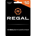 $50 Regal Entertainment Gift Card $42.50 + Free Shipping
