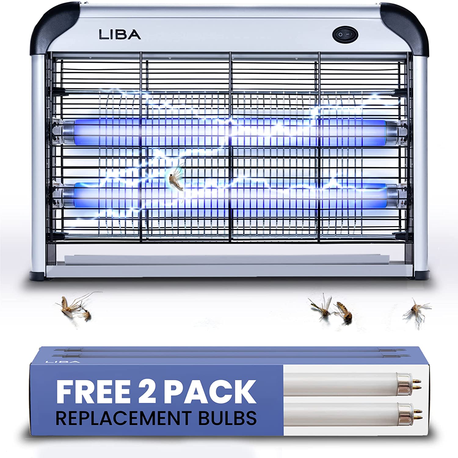 LiBa Indoor Electric Bug Zapper with 2 Extra Replacement Bulbs