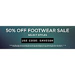 50% off select mens styles &amp; 50% off select footwear