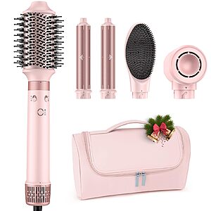 MESCOMB Dual Voltage Hot Air Styler Wrap - 5 in 1 Hair Dryer Brush with Fast Drying Blow Dryer, Styling, Straightening & Volumizing with Travel Bag $39.99