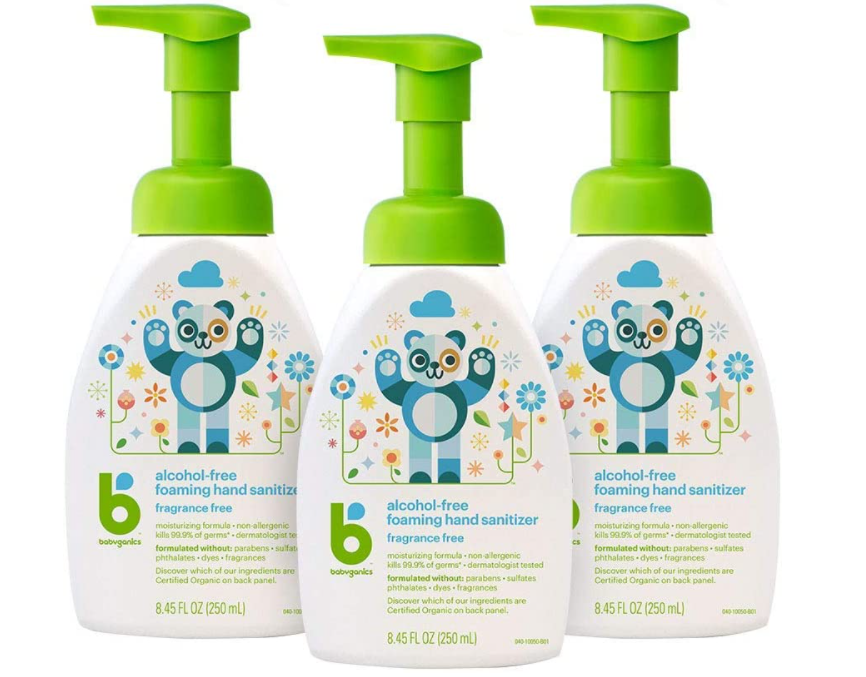 Foaming Pump Hand Sanitizer, Alcohol Free, Unscented, Kills 99.9% of Germs, 8.45oz- Babyganics Pack of 3 $15.49