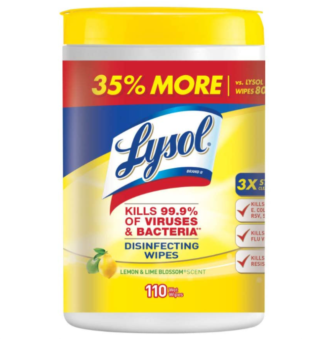 Lysol Disinfecting Wipes, Lemon & Lime Blossom, 110ct,Packaging May Vary-$7.69