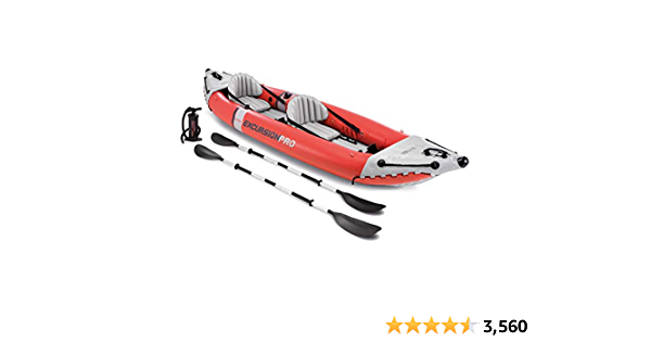 Intex Excursion Pro Kayak, Professional Series Inflatable Fishing Kayak, K2: 2-Person, Red - $206.99