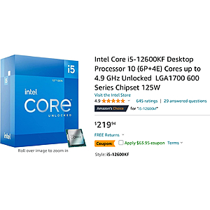 Intel i5-12600KF Desktop Processor