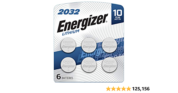Energizer CR2032 Batteries, 3V Lithium Coin Cell 2032 Watch Battery, (6 Count) - $7.68