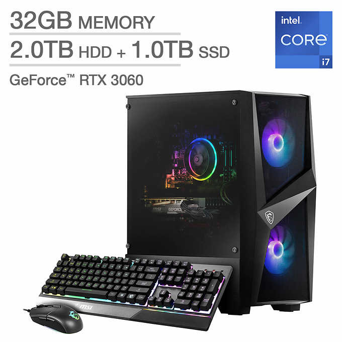 Costco desktop msi codex r i7 12th gen 32gb ram rtx 3060 12gb