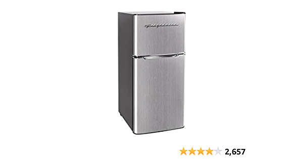 Frigidaire EFR451 2 Door Refrigerator/Freezer, 4.6 cu ft, Platinum Series, Stainless Steel, Double - $228