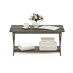 Furinno Modern Simplistic Criss-Crossed Coffee Table, 35.4 in x 19.6 in x 16 in, French Oak Grey $26.32