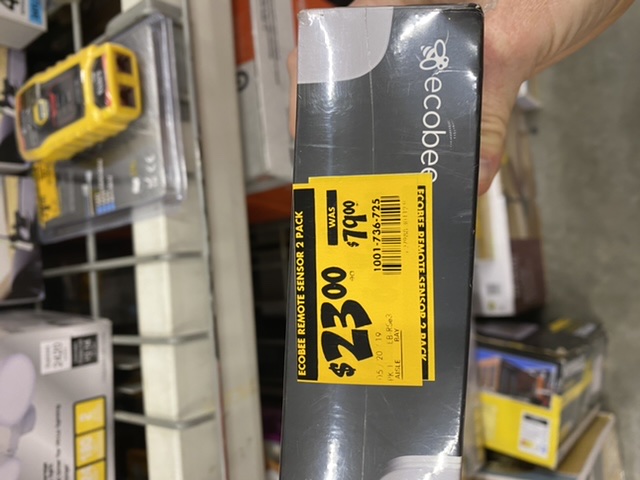 Ecobee Remote Sensor Two Pack $23 Home Depot B&amp;M Only YMMV