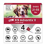 4-Pk K9 Advantix II Dog (21 - 55 lbs) Flea, Tick & Mosquito Treatment & Prevention $30.85 w/ Subscribe &amp; Save