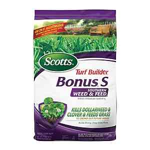 Scotts Turf Builder 34.48 lbs. 10,000 sq. ft. Bonus S Southern Weed & Feed2, Weed Killer Plus Dry Lawn Fertilizer $47.97 at Home Depot