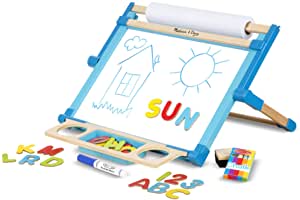 Melissa & Doug Double-Sided Magnetic Tabletop Art Easel - Dry-Erase Board and Chalkboard $19.18