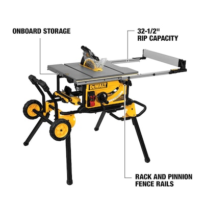 DEWALT 10-in Carbide-Tipped Blade 15-Amp Portable Table Saw in the Table Saws department at Lowes.com $529