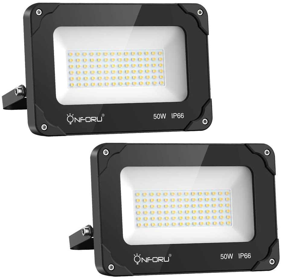 Onforu 50W LED Flood Light,5500lm Outdoor Security Lights,IP66 Waterproof - $19.19 + Free Shipping