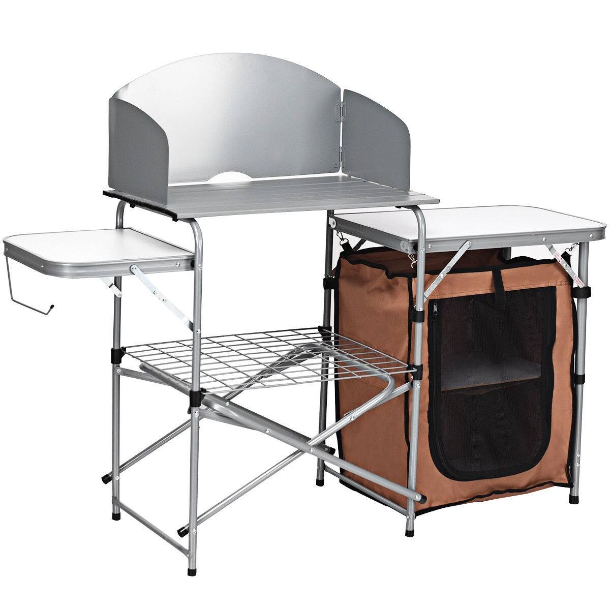 Costway Foldable Outdoor BBQ Portable Grilling Table With Windscreen Bag - $77.95 + Free Shipping