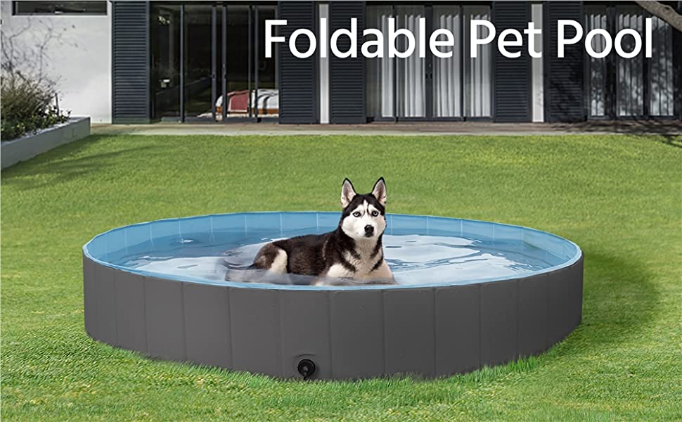 Yaheetech 55" Foldable Hard Plastic Large Dog Pet Bath Swimming Pool $43 + Free Shipping