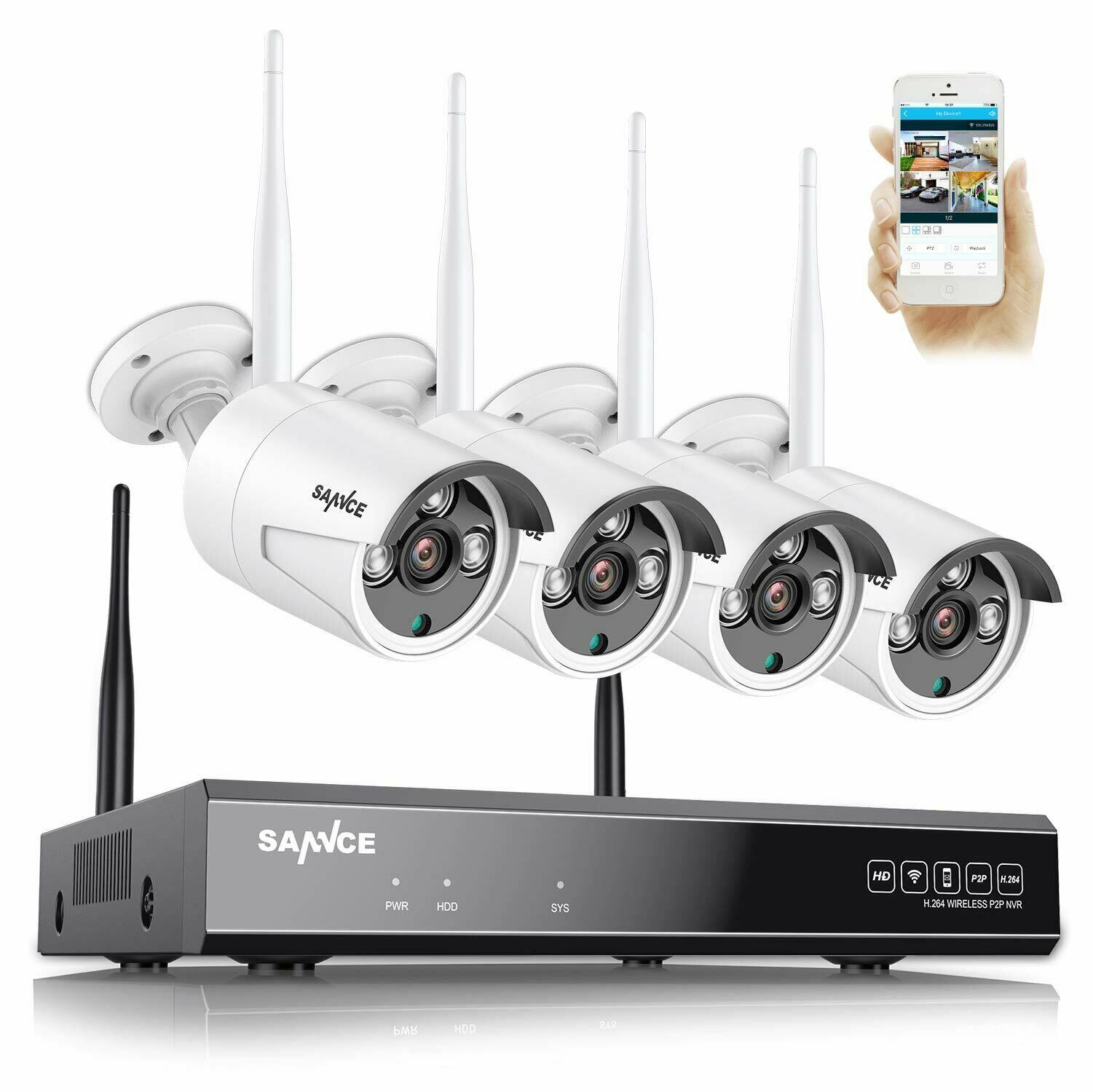 SANNCE HD 8CH 1080P Wifi NVR System with 2/4/6 WIFI Cameras, from $112.99 + Free Shipping