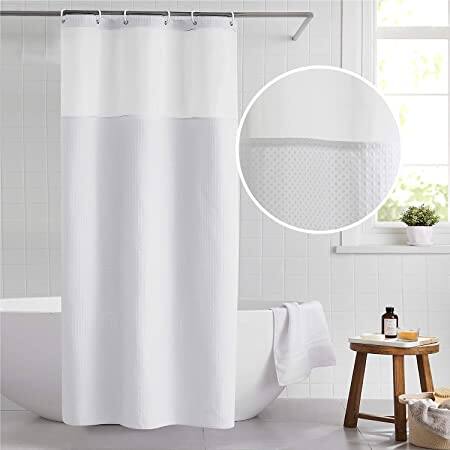 Bedsure Fabric Shower Curtain White Waffle Weave Shower Curtain for Bathroom $9.99 + Free Shipping w/ Prime or Orders $25+