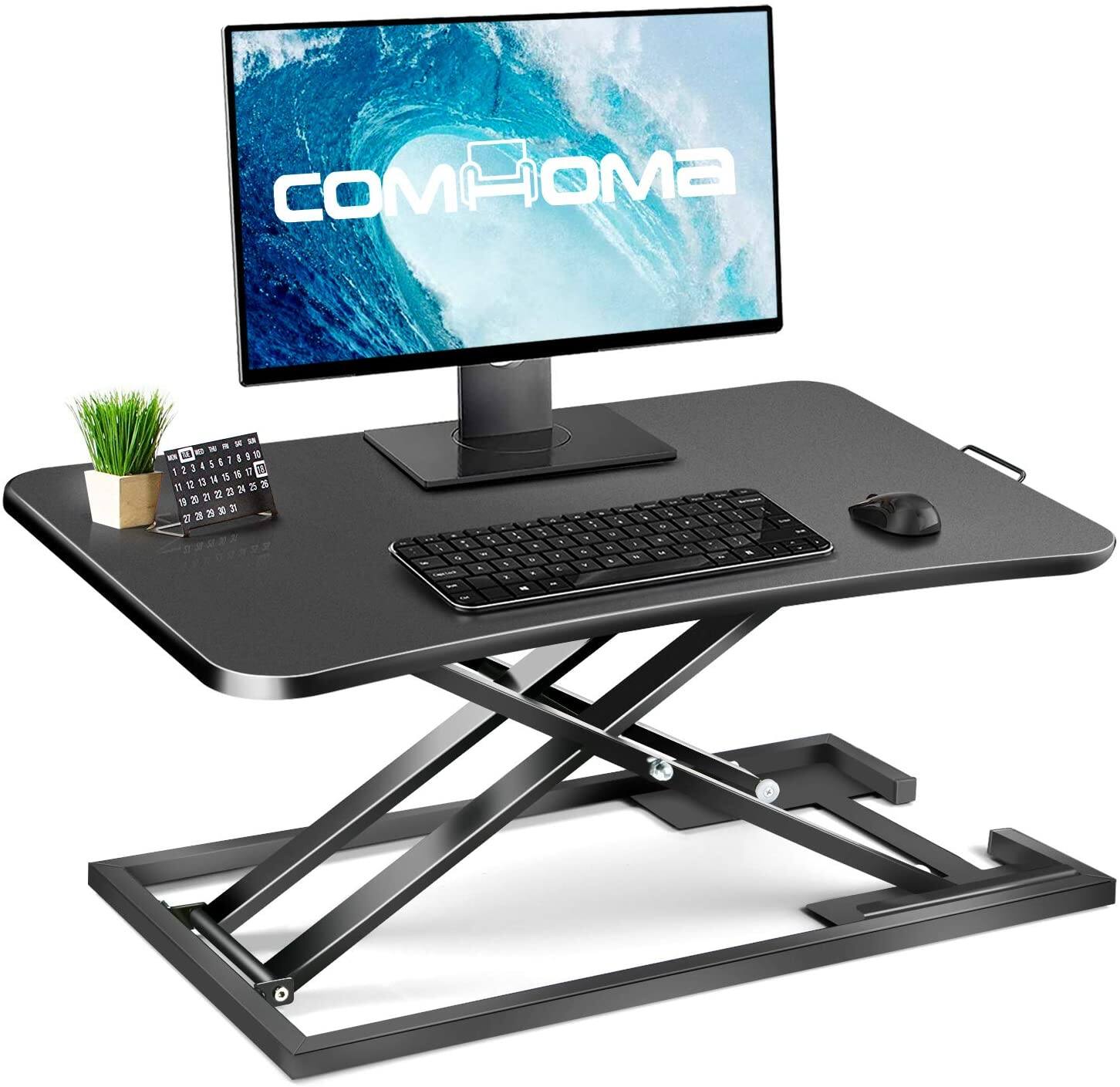 Standing Desk Converter Portable 28.3" Desk Gas Spring Riser for Standing or Sitting, Black $76.99 + Free Shipping
