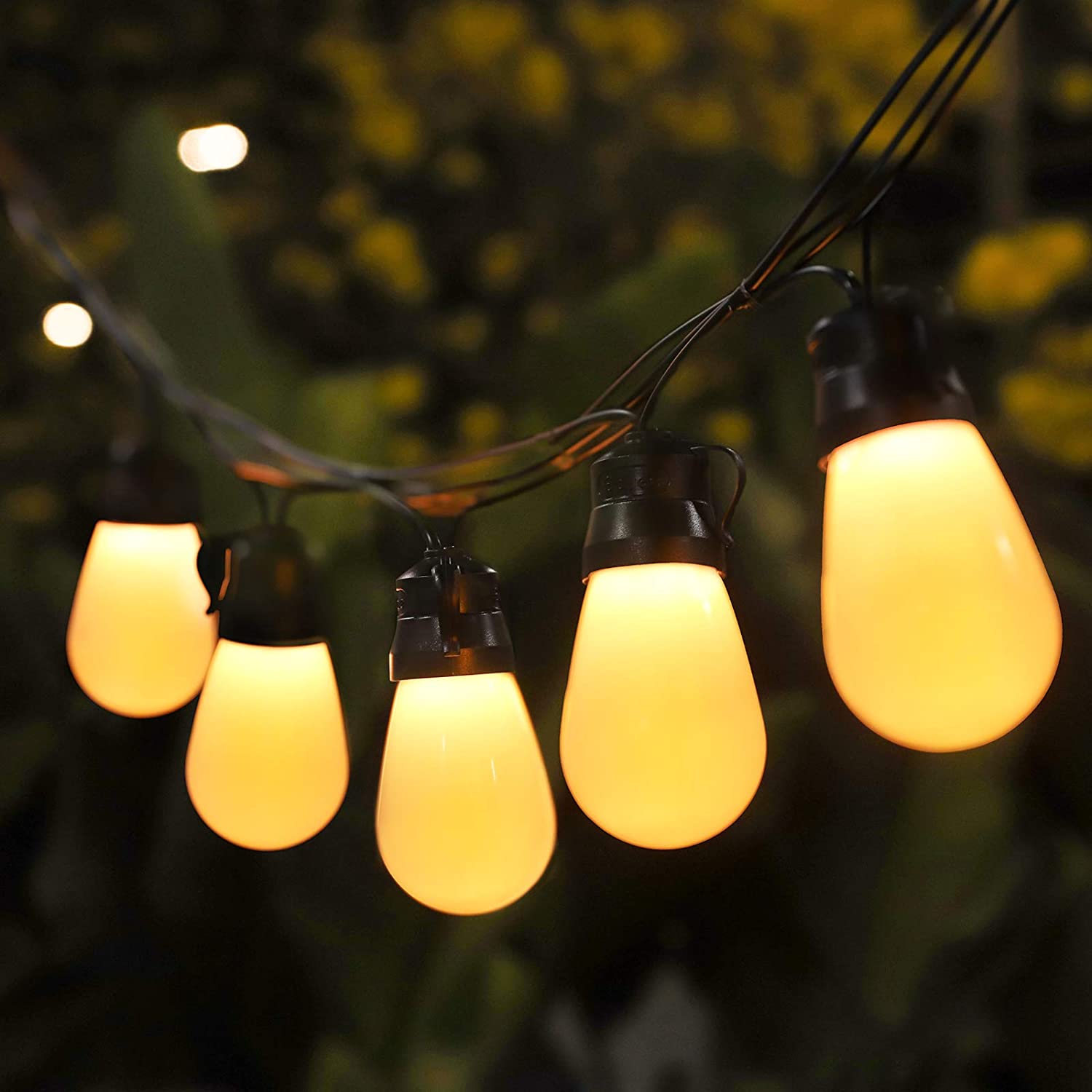 Govee 48FT Outdoor String Lights, Shatterproof Remote Patio Lights with 15 Dimmable Warm Yellow LED Bulbs $26.99 + Free Shipping