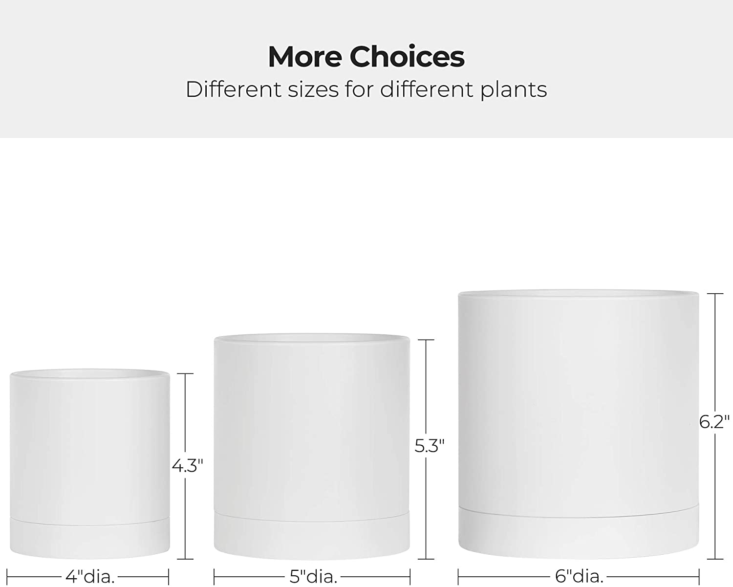 SONGMICS Set of 3 Plastic Planters for 7.99, 10Inch Ceramic Pot for