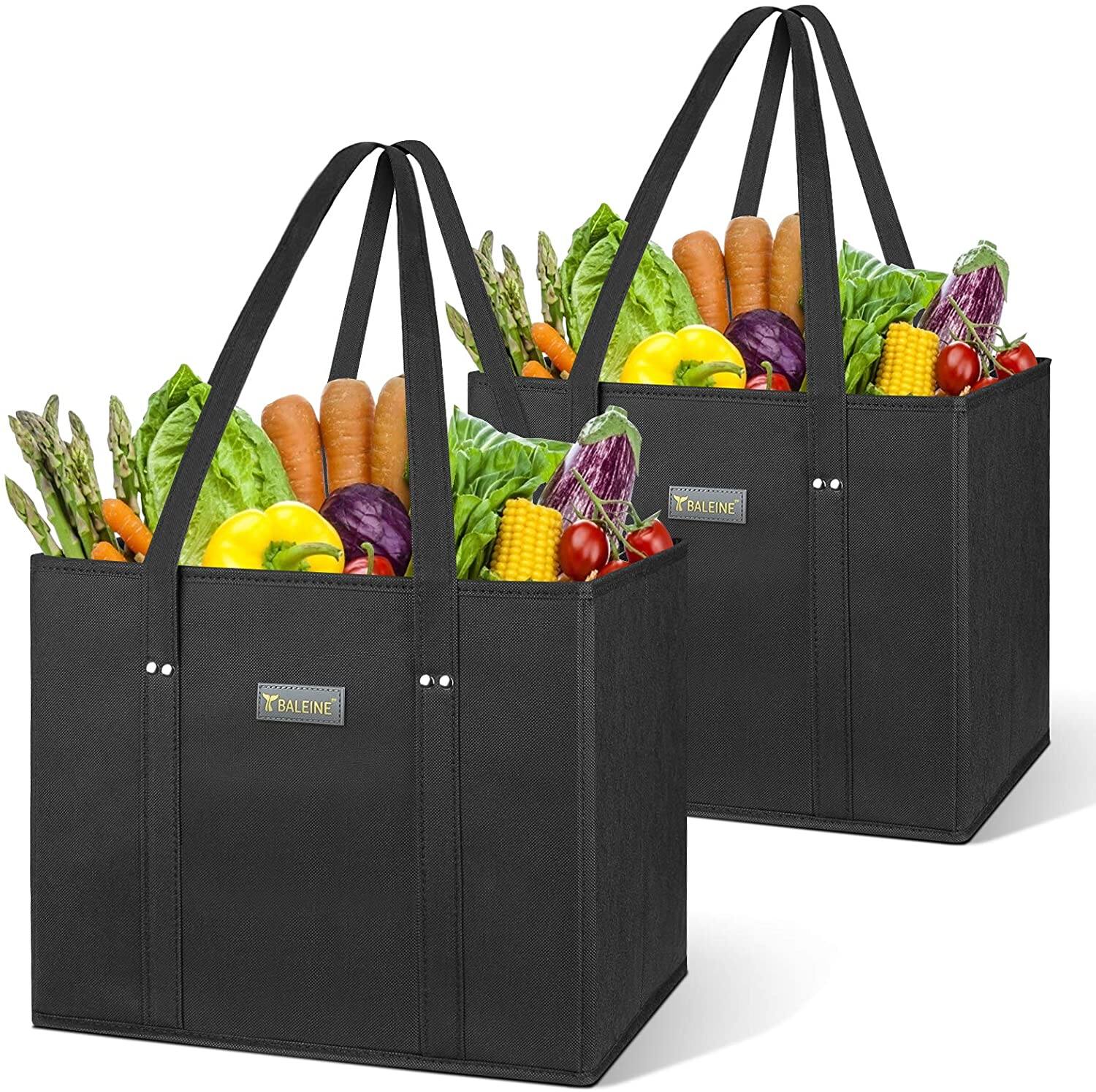 Reusable Shopping Bags with Reinforced Bottom and Handles $12.96 + Free Shipping w/ Amazon Prime or Orders $25+