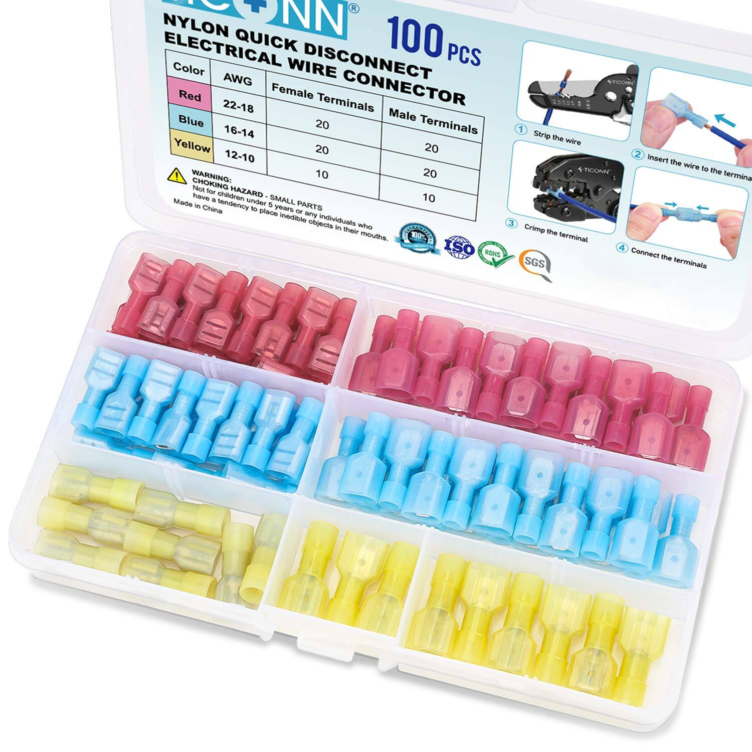 Insulated Electrical Wire & Butt and Nylon Spade Quick Disconnect Connectors Kit from $6.27 + Free Shipping w/ Amazon Prime or Orders $25+