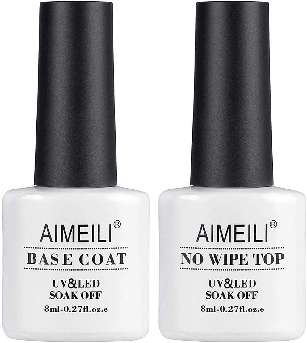 AIMEILI Gel Base and No Wipe Top Coat Set 2 x 8ml - $2.80 + Free Shipping w/ Amazon Prime or Orders $25+