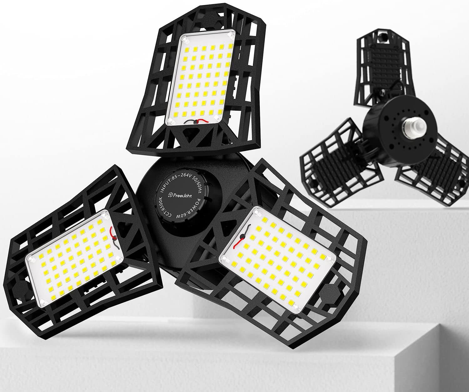 2-Pack LED Garage Light(60W 6000LM 6500K) w/ Multi-Position Panels for $19.49 + Free Shipping