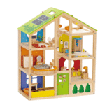 Hape All Season Wooden Dollhouse with 6 Rooms, Wooden Furniture, Ages 3+ Years - $148.49 + Free Shipping