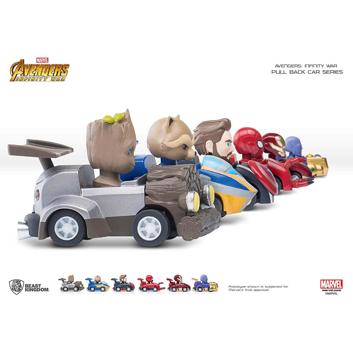 Marvel Avengers Beast Kingdom T-Shirt & Pull Back Car Pen Set - All Sizes $19.99 Shipped