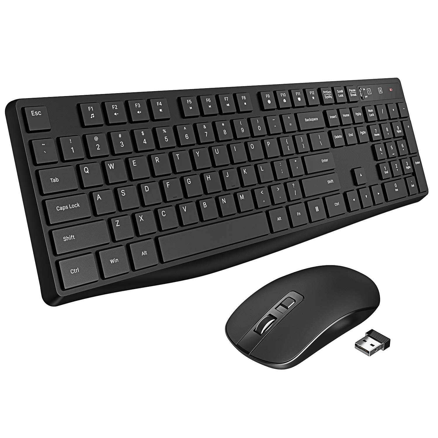 Wireless Keyboard and Mouse Combo, 2.4GHz Full-Sized - $14.99 + FS