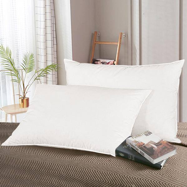 2 Pack Goose Feather Pillows w/ 100% Cotton Cover, Standard/Queen from $25 + Free Shipping