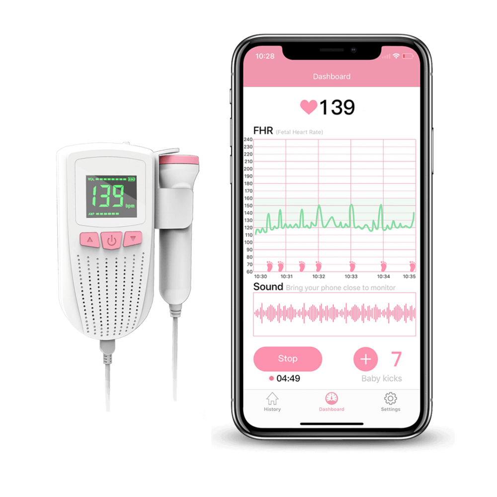 Wellue Babytone Fetal Heart Monitor With Bluetooth And App Doppler Monitor 39 Free Shipping