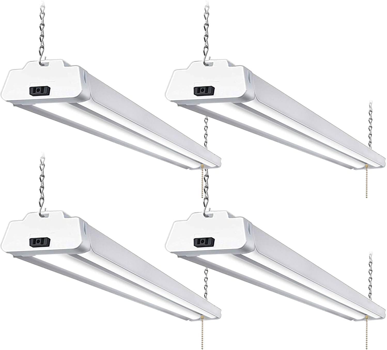 4 Pack 4FT 42W 5000K Linkable LED Shop Light w/ Pull Chain for Garage from $63.99 + FS