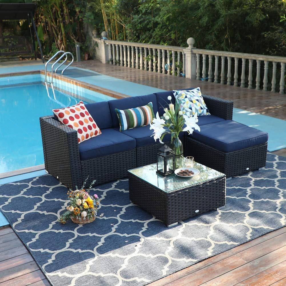 Phi Villa 5 Piece Outdoor Sectional Sofa 481 95 Free Delivery