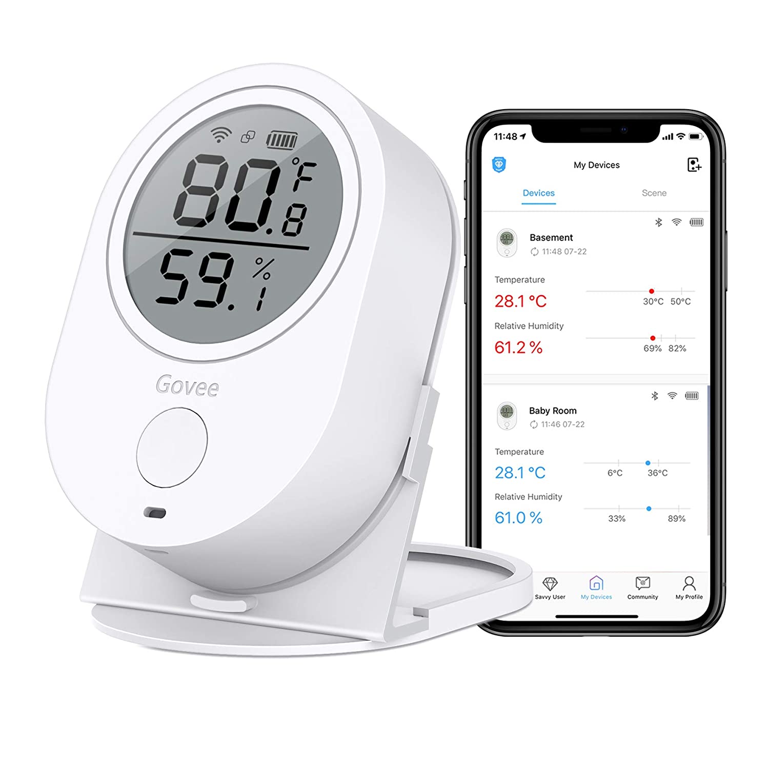 Govee WiFi Temperature Humidity Monitor w/ Swiss-made Sensor and App Alerts - $28.99 + Free Shipping